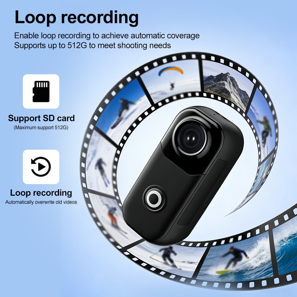 Outdoor Adventure Video - 4K Thumb Action-Kamera Videorekorder für Radfahren,