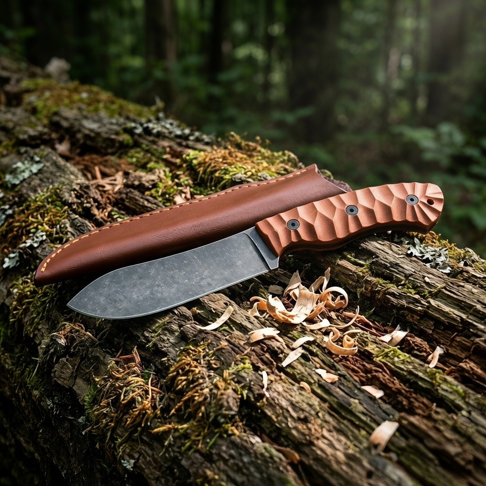Survival Knife Full Tang - Langlebiges Camping- und Angelmesser, Tragbares EDC-Multitool,