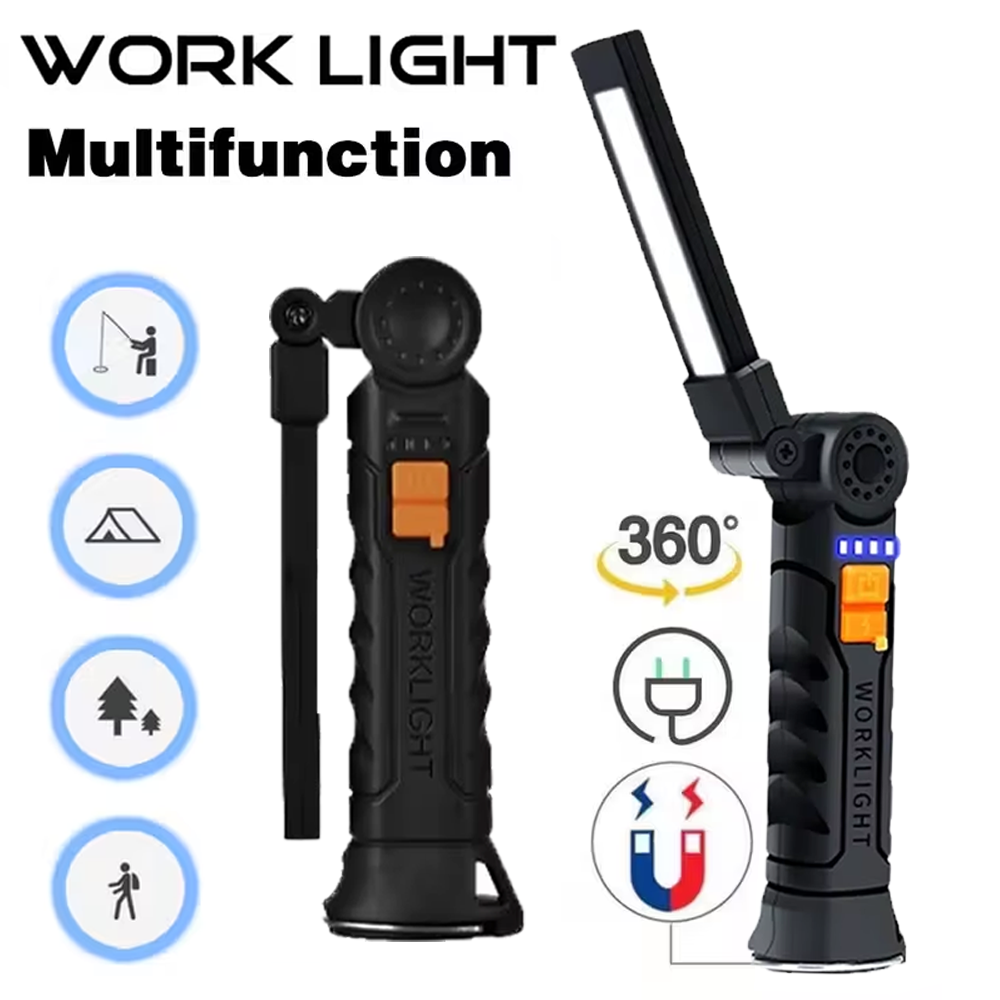 Outdoor Adventurer - Tragbare COB-LED-Taschenlampe, wiederaufladbare USB-Taschenlampe mit magnetischer
