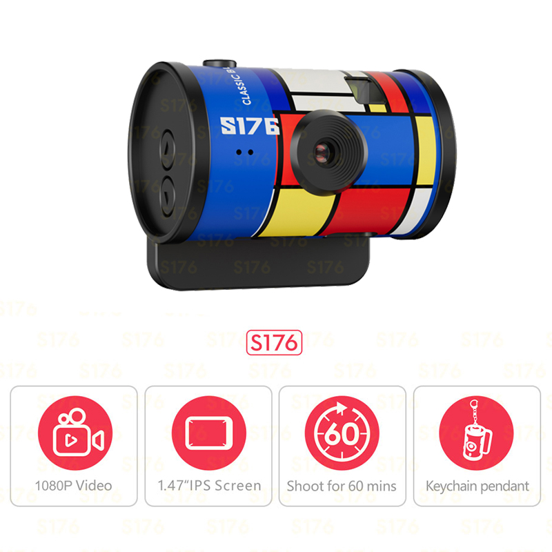 Outdoor Adventure Video - S176 Tragbare Mini-Filmkamera 1080P HD-Recorder Tragbares